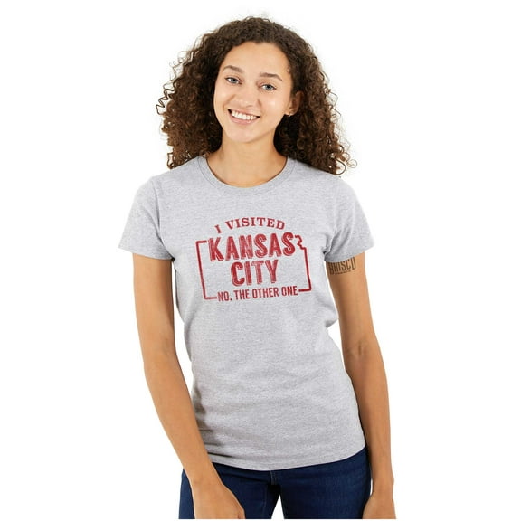 I Visited Kansas City Funny Souvenir Womens Fitted Plus Size Graphic Tee Brisco Brands 2X