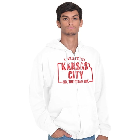 I Visited Kansas City Funny Souvenir Zip Up Hoodie Men's Women's Brisco Brands L