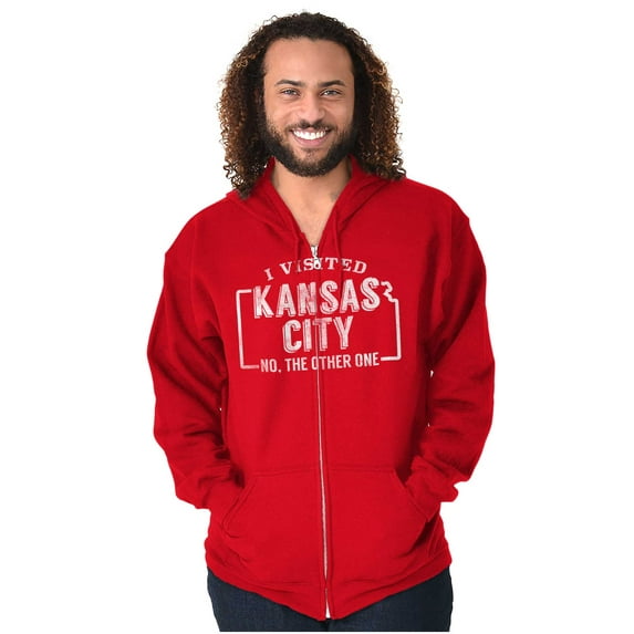 I Visited Kansas City Funny Souvenir Zip Up Hoodie Men's Women's Brisco Brands M