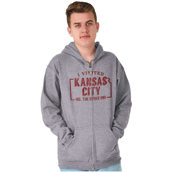 I Visited Kansas City Funny Souvenir Zip Up Hoodie Men's Women's Brisco Brands X