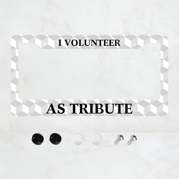 I Volunteer As Tribute License Plate Prame Aluminium Rust-Proof Auto Parts License Plate Decorative Screws Fit Standard 2 Holes 1 U.S. License Plate, 12.2x 6.3 Inch