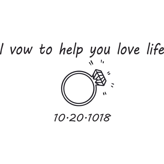 I Vow To Help You Quotes Wedding Customized Wall Decal - Custom Vinyl Wall Art - Personalized Name - Baby Girls Boys Kids Bedroom Wall Decal Room Decor Wall Stickers Decoration Size (20x40 inch)