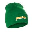 thumbnail image 1 of I&W Classic USA Cities Winter Knit Cuffed Beanie Hat 3D Raised Layer Letters, Green Bay Green, White  Gold, 1 of 1