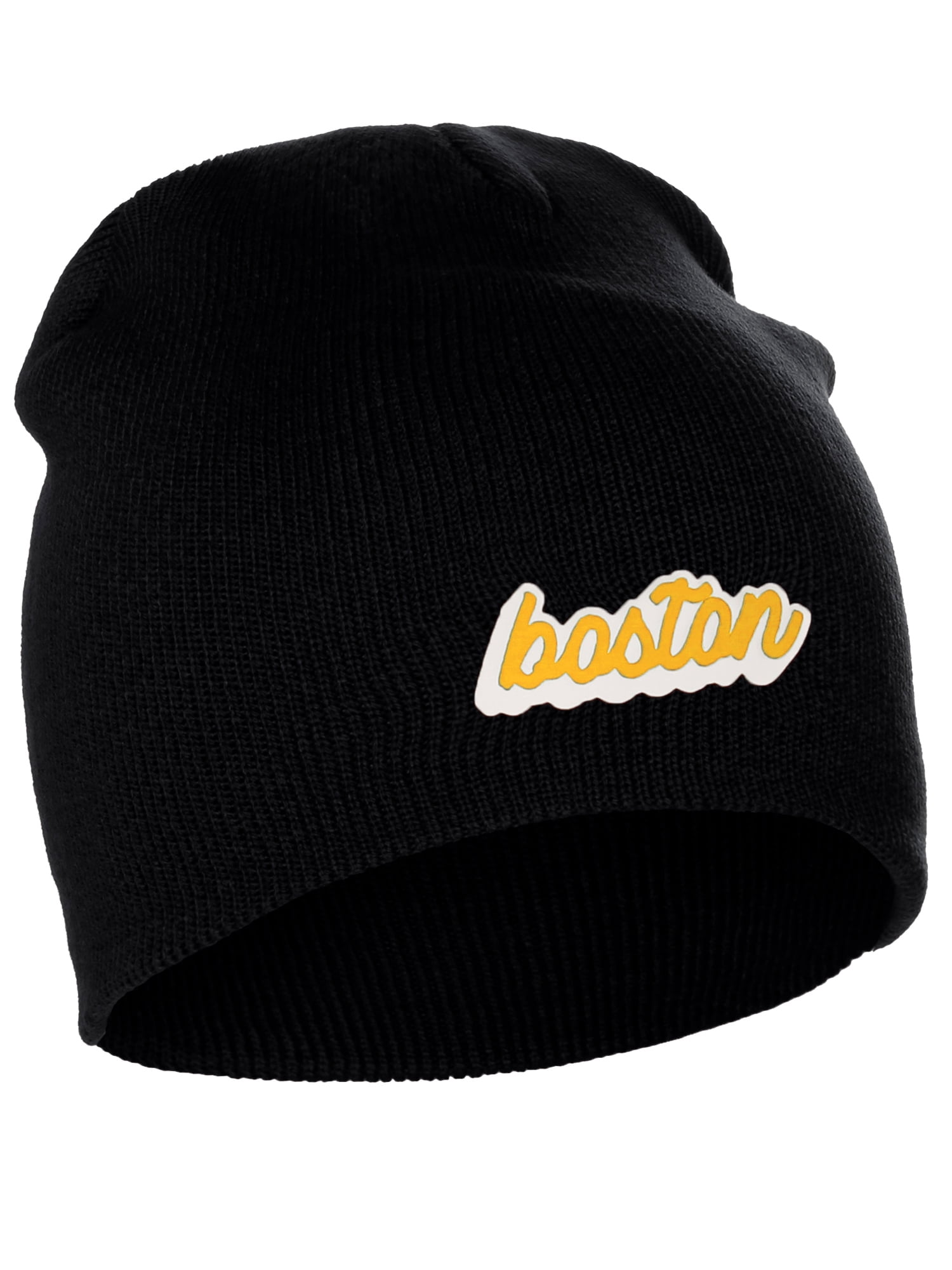 Boston Bruins Black Cuffless Knit Beanie Hat Cap 