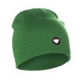 thumbnail image 1 of I&W Classic Winter Cuffless Beanie Knit Hat Love or Broken Heart Logo (Kelley Beanie, Black White Love Heart), 1 of 2