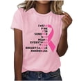 thumbnail image 1 of I WEAR PINK FOR SOMEONE WHO WEANS EVERYTHING TO ME BREAST CANCER AWARENESS Womens Tops Pink Ribbon T-Shirt, 1 of 3