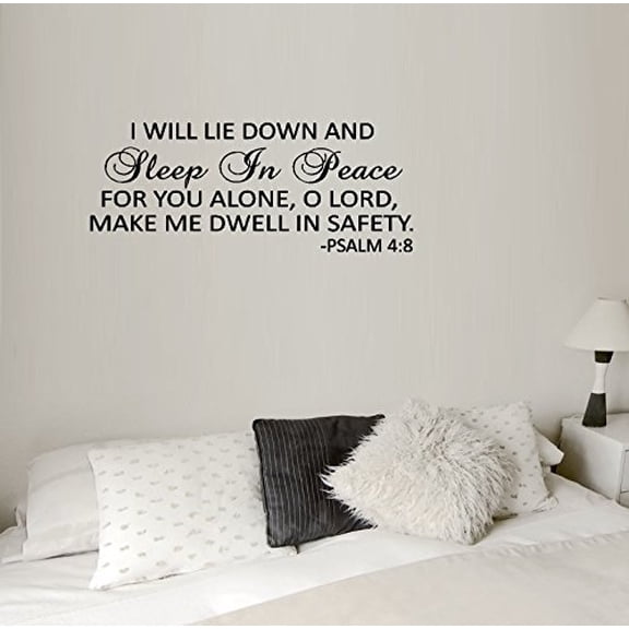 I WILL LIE DOWN AND SLEEP IN PEACE #1~ WALL DECAL, HOME DECOR 13" X 32"