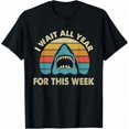 thumbnail image 1 of I Wait All Year For This Week - Shark Lover Ocean Wildlife T-Shirt, 1 of 5