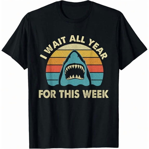 I Wait All Year For This Week - Shark Lover Ocean Wildlife T-Shirt