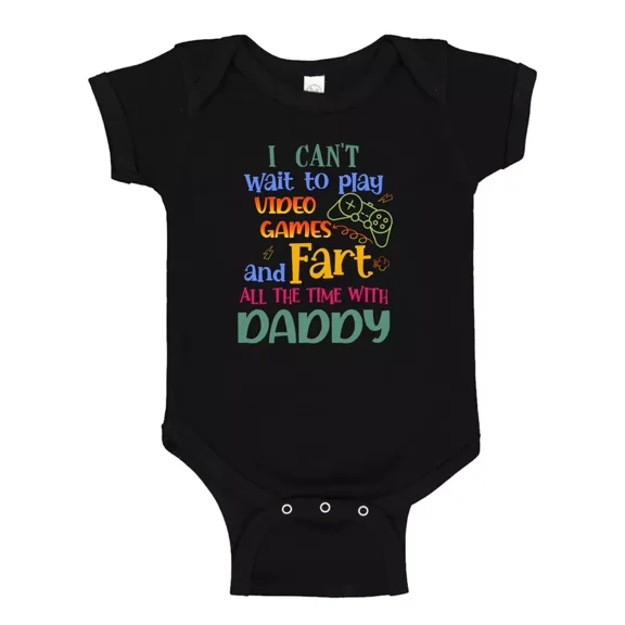 I Can'T To Wait To Play Video Games Father'S Day Funny Unisex Gift Baby Bodysuit Cute And Cool Baby Bodysuit, Cute Natural Baby Onesie, Trendy Baby Clothes