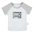 thumbnail image 1 of I Wanna Be a Good Boy I Wanna Be a Bad Boy Funny T shirt For Baby, Newborn Babies T-shirts, Infant Tops, 0-24M Kids Graphic Tees Clothing (Short Gray Raglan T-shirt, 18-24 Months), 1 of 4