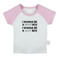 thumbnail image 1 of I Wanna Be a Good Boy I Wanna Be a Bad Boy Funny T shirt For Baby, Newborn Babies T-shirts, Infant Tops, 0-24M Kids Graphic Tees Clothing (Short Pink Raglan T-shirt, 0-6 Months), 1 of 4