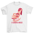 thumbnail image 1 of I Wanna Rock Rocking Chair T-Shirt Drummer Guitar Gift Tee Men Women, 1 of 2