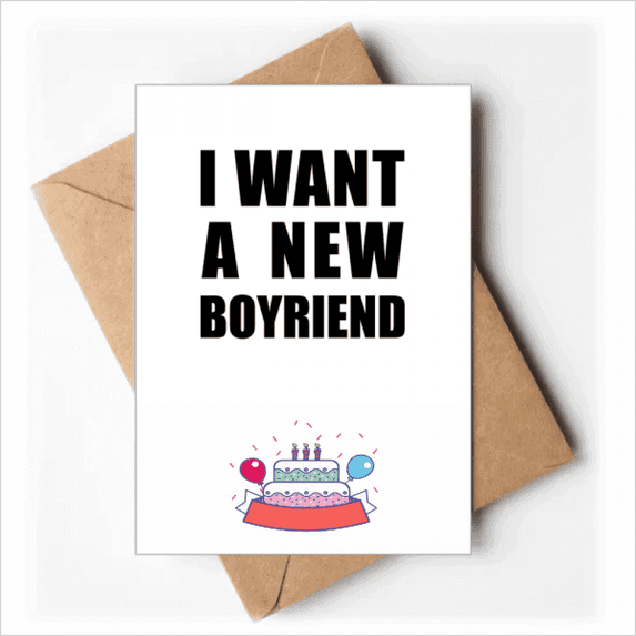 I Want A New Boyfriend Art Deco Fashion Happy Birthday Greeting Cards Envelopes Blank