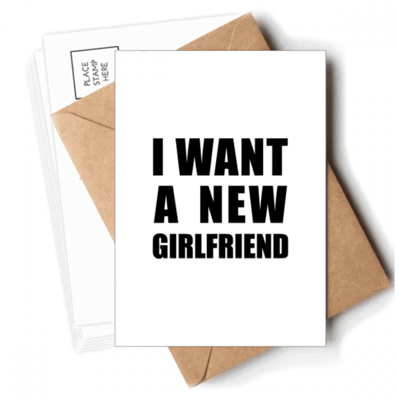 I Want A New Girlfriend Art Deco Fashion Postcards Envelopes Blank Note Cards Mailing