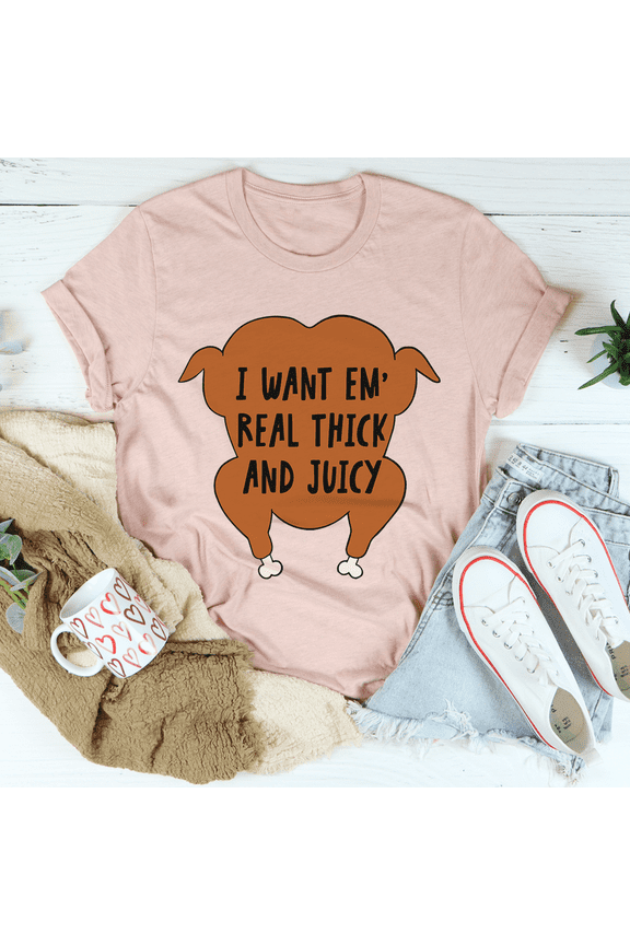 I Want EmReal Thick And Juicy Tee Heather Prism Peach S Peachy Sunday T-Shirt