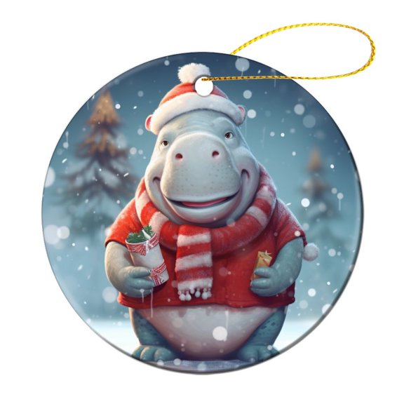 I Want A Hippopotamus for Christmas Ornament Hippo Gifts for Hippo Lovers Christmas Tree Ornaments for Christmas Tree Decoration Xmas Party Decorations for Family Friend