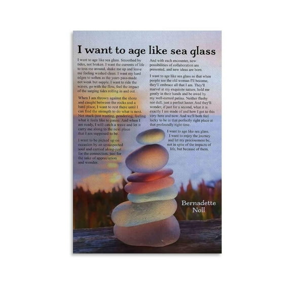 I Want To Age Like Sea Glass Classic Poem Poster Canvas Art Wall Poster Printing Office Bedroom Aesthetic Poster Living Room