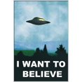 thumbnail image 1 of I Want To Believe - Framed TV Show Poster (Ufo / X-Files) (Size: 25" X 37") (Shiny White Aluminum Frame), 1 of 6