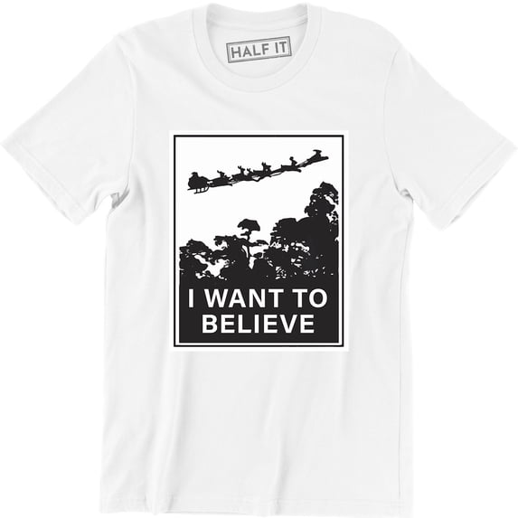 I Want To Believe In Santa X-MAS Parody Christmas Funny Files Aliens T-Shirt