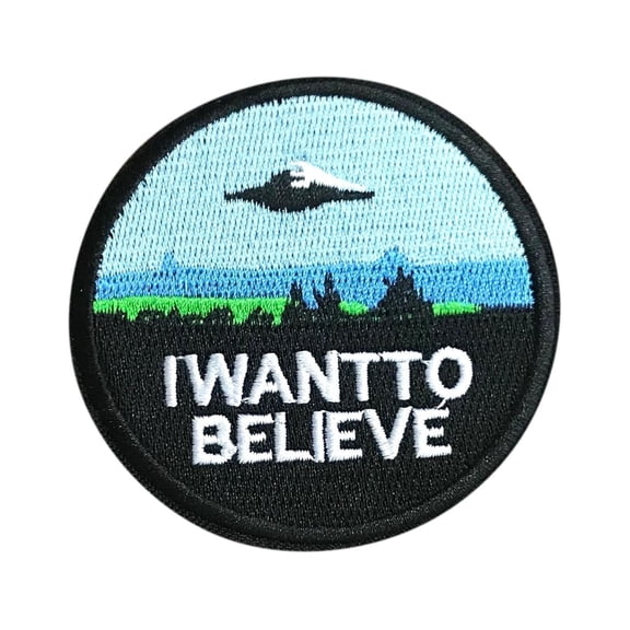 Iron On Patch - I Want To Believe UFO X Files Cosplay Patch