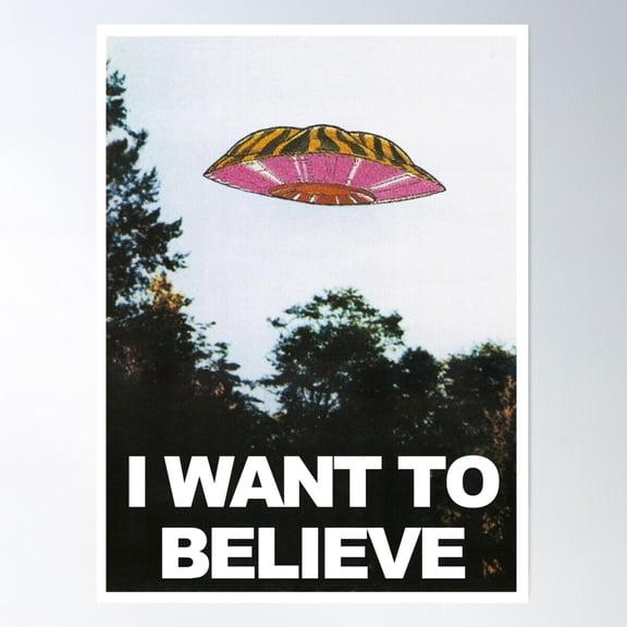 I Want To Believe Lum'S Ufo Poster Wall Art, Modern Wall Decor For Living Room Bedroom, 16x24 UNFRAMED