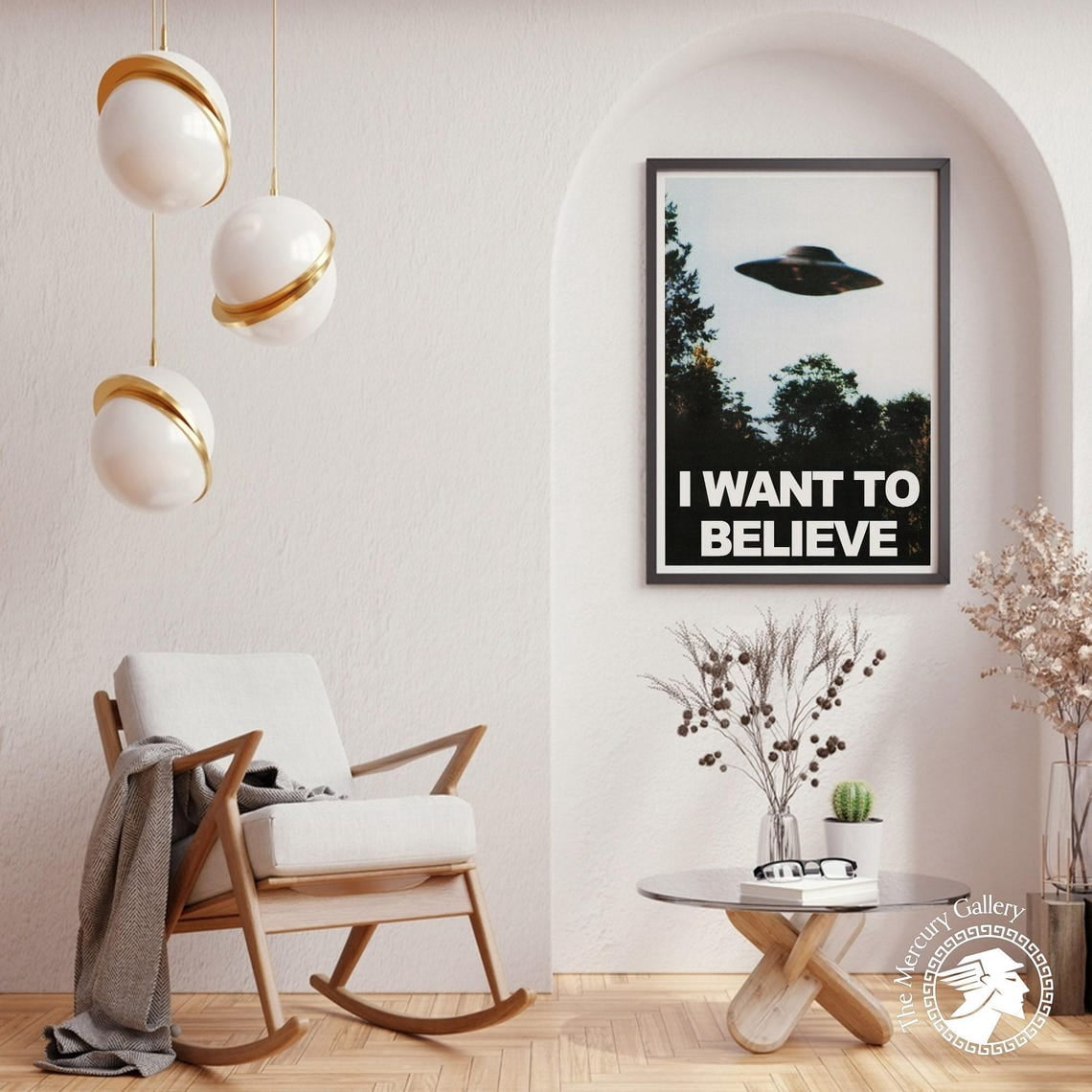 I Want To Believe UFO Wall Art Print, Science Fiction Art And Home ...