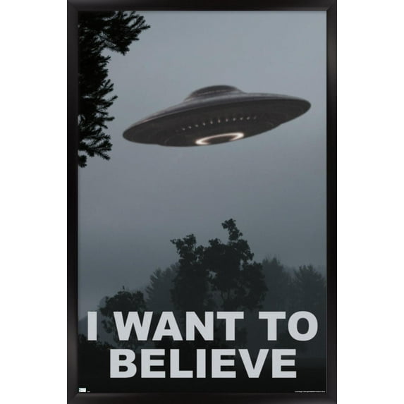 I Want To Believe Wall Poster, 14.725" x 22.375" Framed