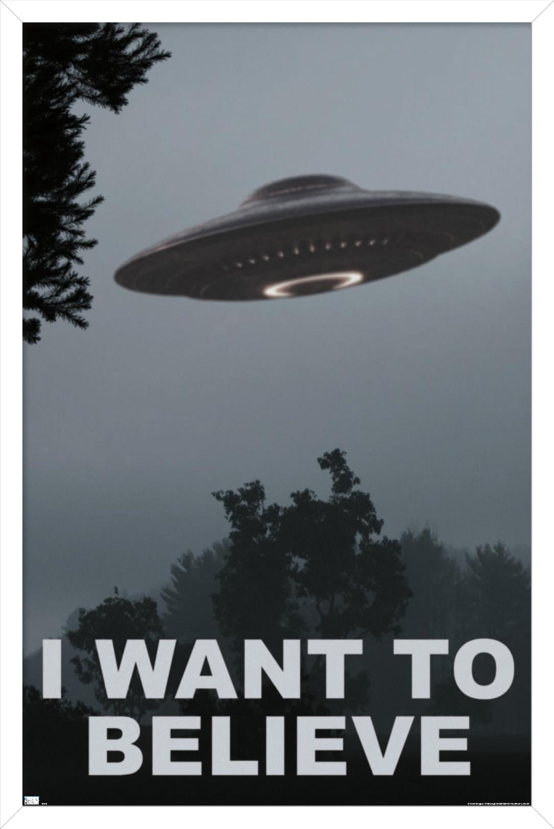 I Want To Believe Wall Poster, 14.725" x 22.375" Framed