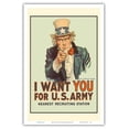 thumbnail image 1 of I Want You for U.S. Army - WWI - Uncle Sam - Vintage War Poster by James Montgomery Flagg c.1978 - Master Art Print (Unframed) 12in x 18in, 1 of 4