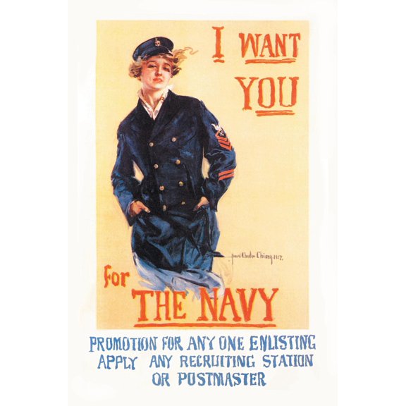 I Want You for the Navy Art Print by Howard Chandler Christy, 12" x 18", Sold by Art.com