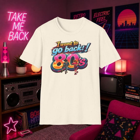 I Want to Go Back / 80's Vibe / Gildan 64000 / Unisex Softstyle Tee