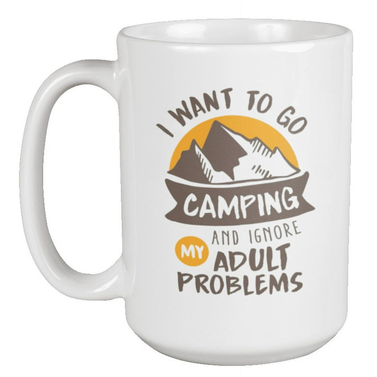 Camping Just A Woman Who Loves Camping Ceramic Coffee Mug