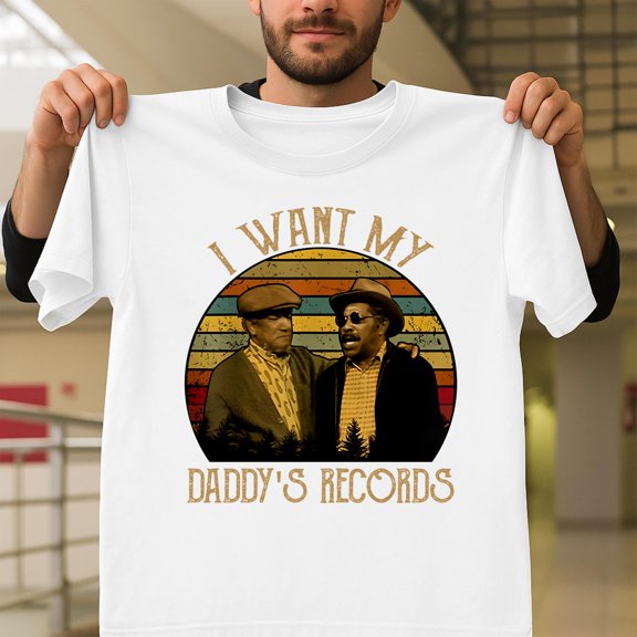 I Wants My Daddy's Records Funny Vintage Father's Day Unisex T-Shirt, Music Graphic V60932, Up to Size 5XL