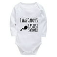 thumbnail image 1 of I Was Daddy's Fastest Swimmer First Outfit for Newborn Boy Long Sleeve Baby Boy Bodysuit Long Sleeve White 3-6 Month Onesie, 1 of 2