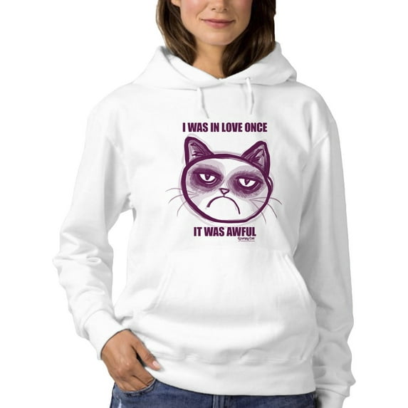 I Was In Love Once Grumpy Cat Hoodie Women -T-Line Designs, Female 3X-Large