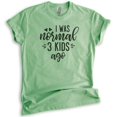 thumbnail image 1 of I Was Normal 3 Kids Ago Shirt, Unisex Women's Shirt, Mom Shirt, Mom Of 3 Shirt, Heather Apple Green, Large, 1 of 6