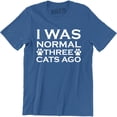 thumbnail image 1 of I Was Normal Three Cats Ago - Funny Humor Pet Lover Mens Slogan T-Shirt, 1 of 4