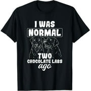 I Was Normal Two Chocolate Labs Ago Black Labrador T-Shirt