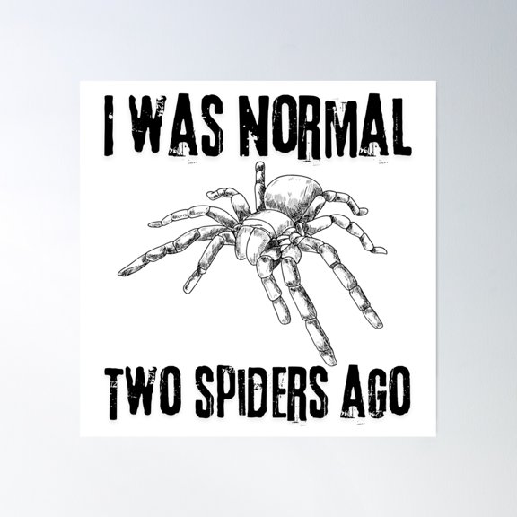 I Was Normal Two Spiders Ago Poster Wall Art, Modern Wall Decor, 24x24 UNFRAMED