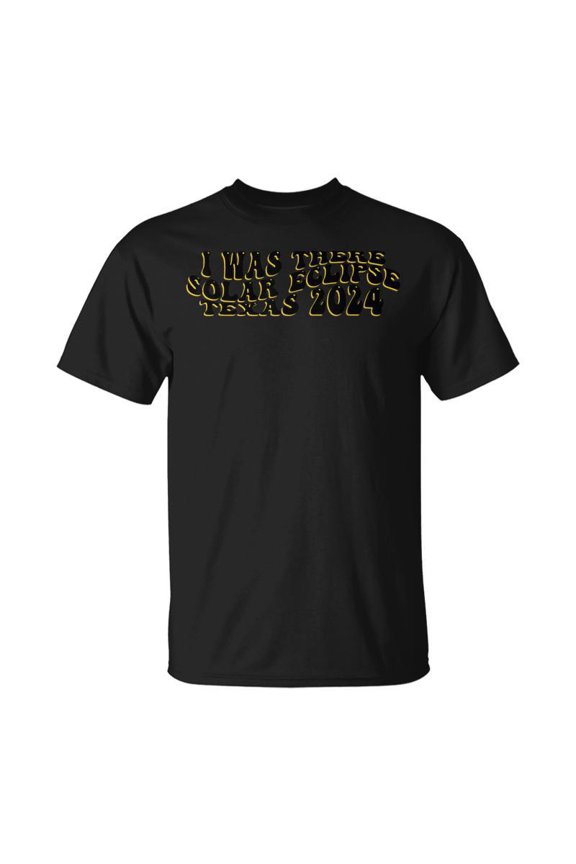 I Was There Solar Eclipse Texas 2024 Retro Wavy Text TShirt