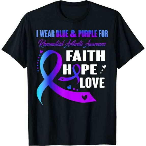 I Wear Blue And Purple For Rheumatoid Arthritis Awareness T-Shirt