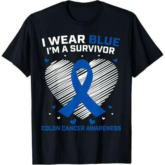 I Wear Blue Colon Cancer Survivor Gifts Products Awareness T-Shirt