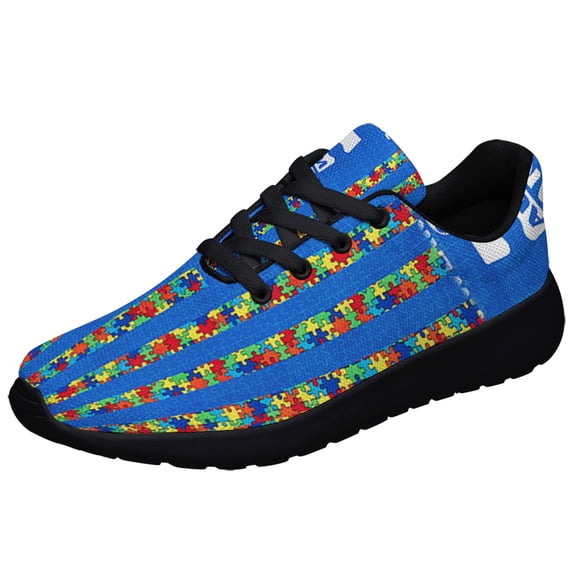 I Wear Blue For Autism Awareness Shoes Sneakers for Women Men Black Size 4.5
