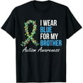 thumbnail image 1 of I Wear Blue For My Brother Autism Awareness Ribbon Sibling T-Shirt, 1 of 4