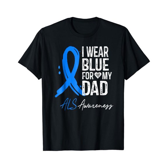 I Wear Blue For My Dad Shirt ALS Awareness Gift Tshirt Gift for Men Women Unisex Tee, Vintage Birthday Gift