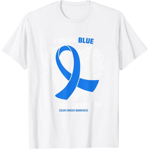 I Wear Blue For My Grandma Colon Cancer Awareness T-Shirt100% cotton
