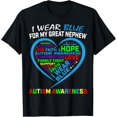 thumbnail image 1 of I Wear Blue For My Great Nephew Autism Awareness Support Shirt BLACK Unisex S-5XL, 1 of 4