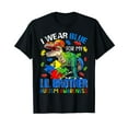 thumbnail image 1 of I Wear Blue For My Lil Brother Autism Awareness Dinosaur T-Shirt, 1 of 5