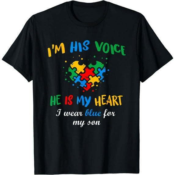 I Wear Blue For My Son Autism Consciousness T-Shirt